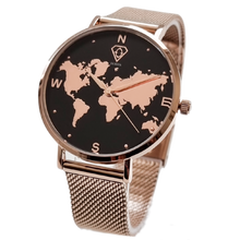 Load image into Gallery viewer, Asteria Rose Gold world map watch, minimalistic watch, woman watch, Dorsya watch