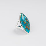 Dorsya - copper turquoise gemstone sterling silver ring, boho ring, accessories, statement ring, gift for her, gemstone ring, meaningful jewellery