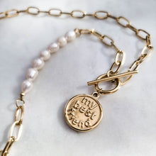 Load image into Gallery viewer, best friend necklace, coin necklace, gold coin necklace, pear necklace -dorsya