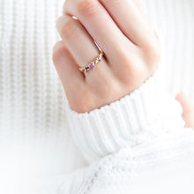 Load image into Gallery viewer, Amethyst Ring in Gold, gold ring, gemstone ring, womens jewellery, gift, acessories - Dorsya