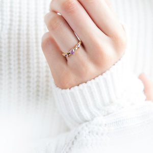 Amethyst Ring in Gold, gold ring, gemstone ring, womens jewellery, gift, acessories - Dorsya