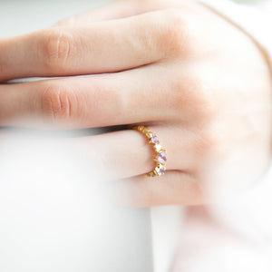 Amethyst Ring in Gold, gold ring, gemstone ring, womens jewellery, gift, acessories - Dorsya