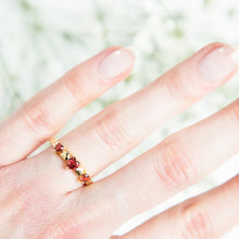 Load image into Gallery viewer, Bianca ~ Garnet Ring in Gold, gold ring, gold jewellery, gold accessories, women jewellery, ring, gift - Dorsya