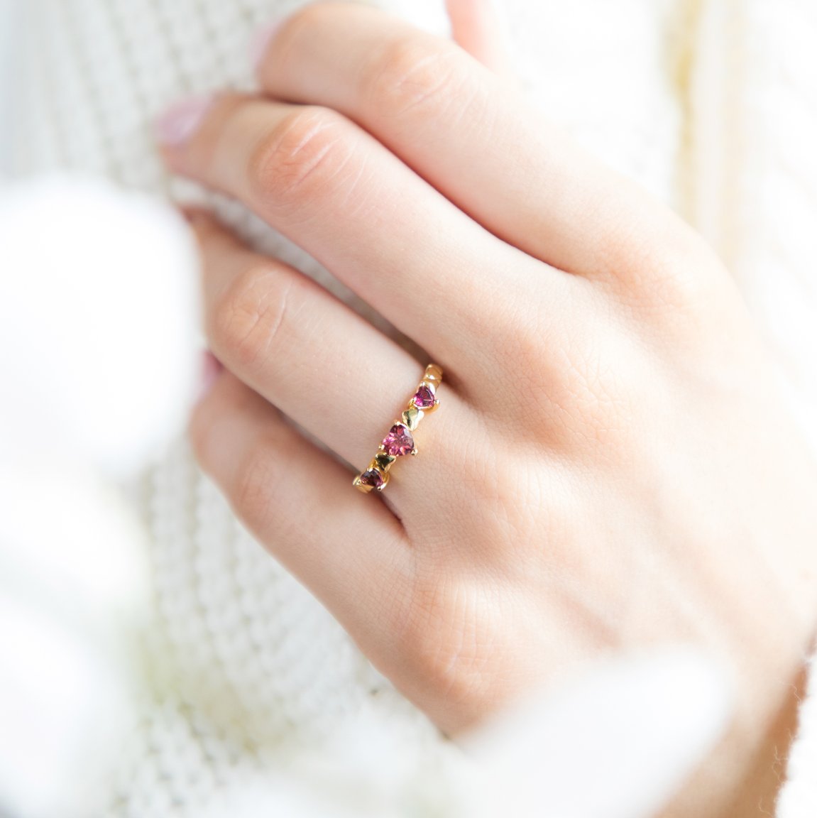 Bianca ~ Pink Tourmaline Ring in Gold, gold ring, gold jewellery, accessories, women jewellery, gift for her, gold jewellery - Dorsya