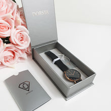Load image into Gallery viewer, Dorsya | Watch box | Tinia black mesh minimalistic watch