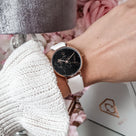 Dorsya Apollo world map watch | white leather watch | Women watch