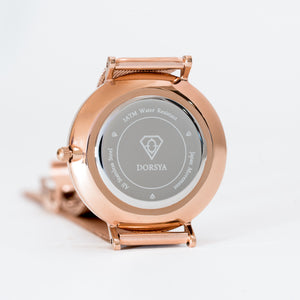 Womens watch | rose gold stainless steel watch case - Dorsya