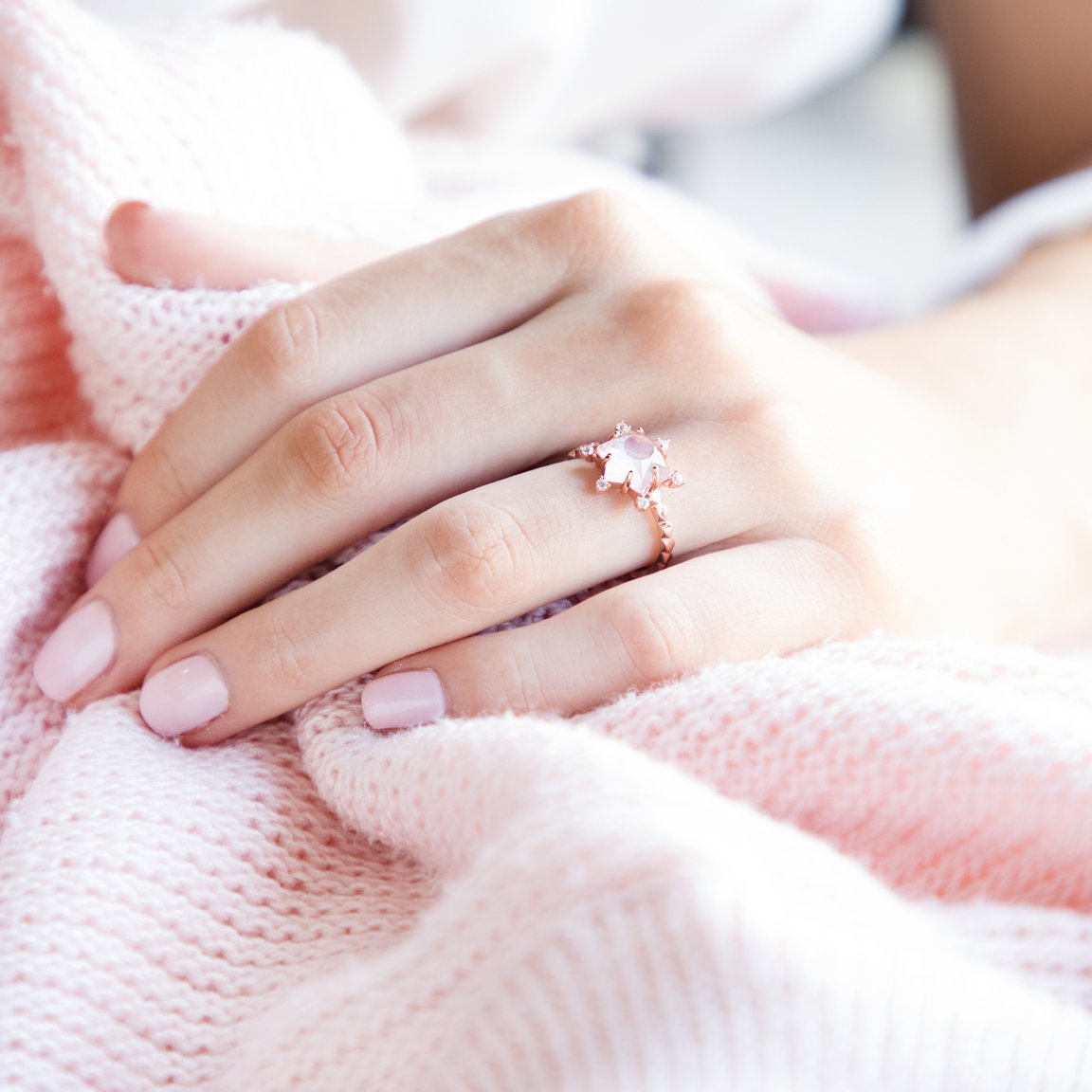 Hydra ~ Rose Quartz Ring in Rose Gold, jewellery, ring, rose gold ring, accessories, gift, women jewellery - Dorsya