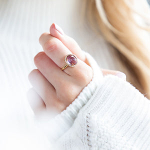 Juliet ~ amethyst gemstone Ring in Gold plated, sterling silver base ring, gift, jewellery, accessories, semi precious stone ring -Dorsya