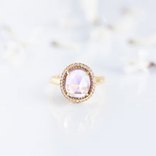 Load image into Gallery viewer, Juliet ~ amethyst gemstone Ring in Gold plated, sterling silver base ring, gift, jewellery, accessories, semi precious stone ring -Dorsya