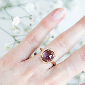 Juliet ~ amethyst gemstone Ring in Gold plated, sterling silver base ring, gift, jewellery, accessories, semi precious stone ring -Dorsya