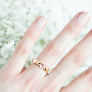 Moonstone Ring in Gold, gold ring, gemstone rin, gift, women accessories-Dorsya