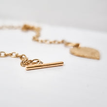 Load image into Gallery viewer, heart necklace, gold heart necklace, t bar heart necklace, 18k gold t bar heart necklace, love necklace, gold jewellery, gold necklace for her, gift for her, christmas gift for her, jewellery for her - Dorsya