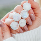 Dorsya - round shape moonstone sterling silver ring, boho ring, accessories, statement ring, gift for her, gemstone ring, meaningful jewellery