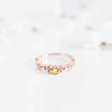 Mab -citrine gemstone Ring in rose Gold plated, sterling silver base ring, gift, jewellery, accessories, semi precious stone ring -Dorsya