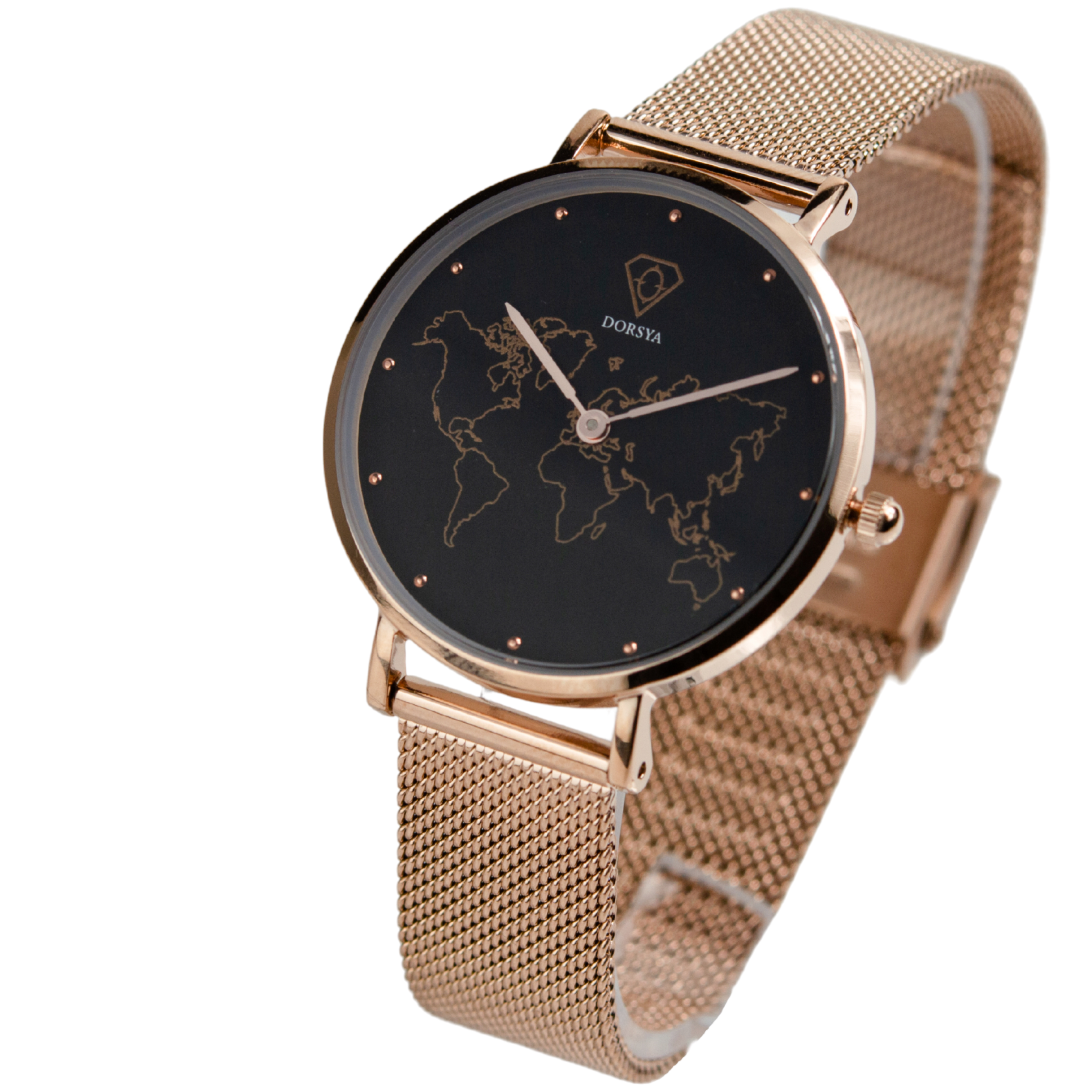 Neptune | Dorsya World Map Dial Women watch | Rose gold watch