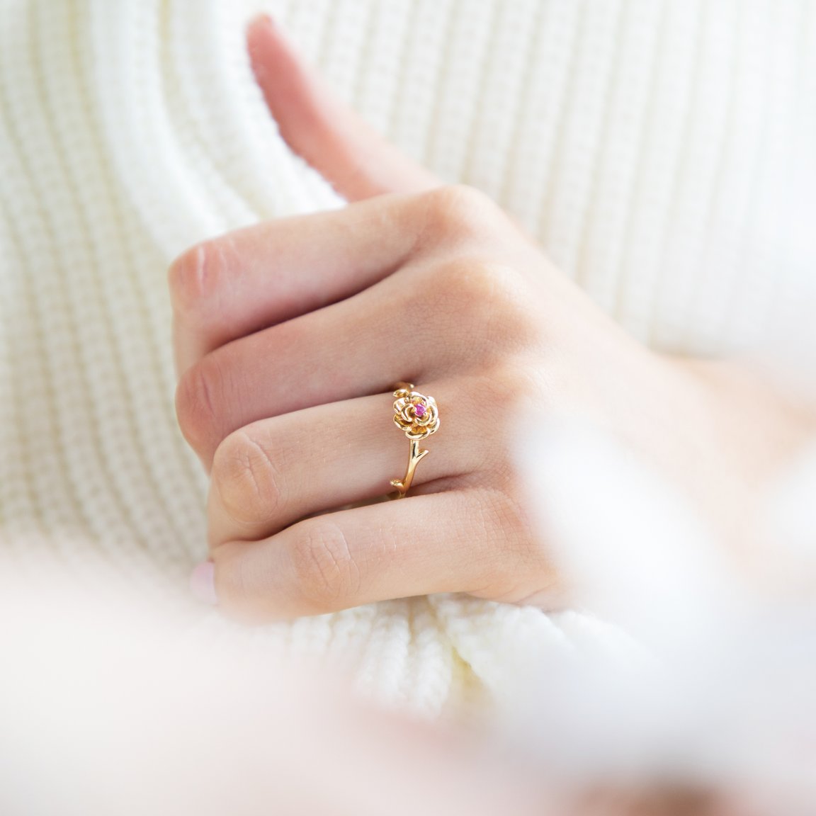 Ruby gemstone silver ring, gold lated, jewellery, gift, ring - Dorsya