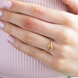 Ruby gemstone silver ring, gold lated, jewellery, gift, ring - Dorsya