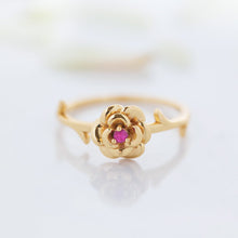 Load image into Gallery viewer, Ruby gemstone silver ring, gold lated, jewellery, gift, ring - Dorsya