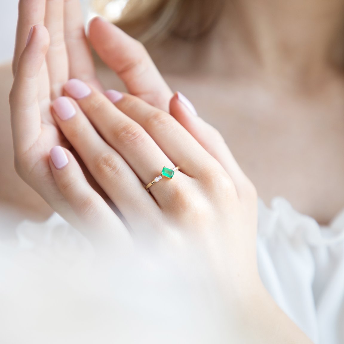 Rhea ~ Green Onyx Ring in Gold, gold ring, gold jewellery, gift, accessories, women jewellery-Dorsya