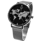 Selene silver world map watch, minimalistic watch, woman watch, Dorsya watch