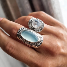 Load image into Gallery viewer, Allanna Silver Boho Ring with Chalcedony Stone