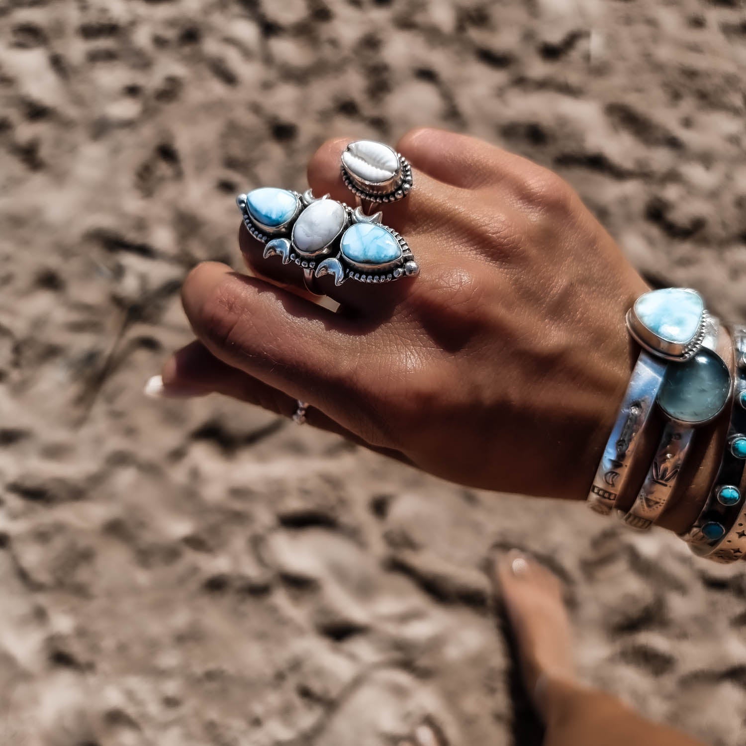  larimar ring, silver larimar ring, larimar jewellery, Larimar Gemstone jewellery, gemstone jewellery, boho ring, silver boho ring, bohemian jewellery, western jewellery -dorsya