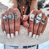  larimar ring, silver larimar ring, larimar jewellery, Larimar Gemstone jewellery, gemstone jewellery, boho ring, silver boho ring, bohemian jewellery, western jewellery -dorsya