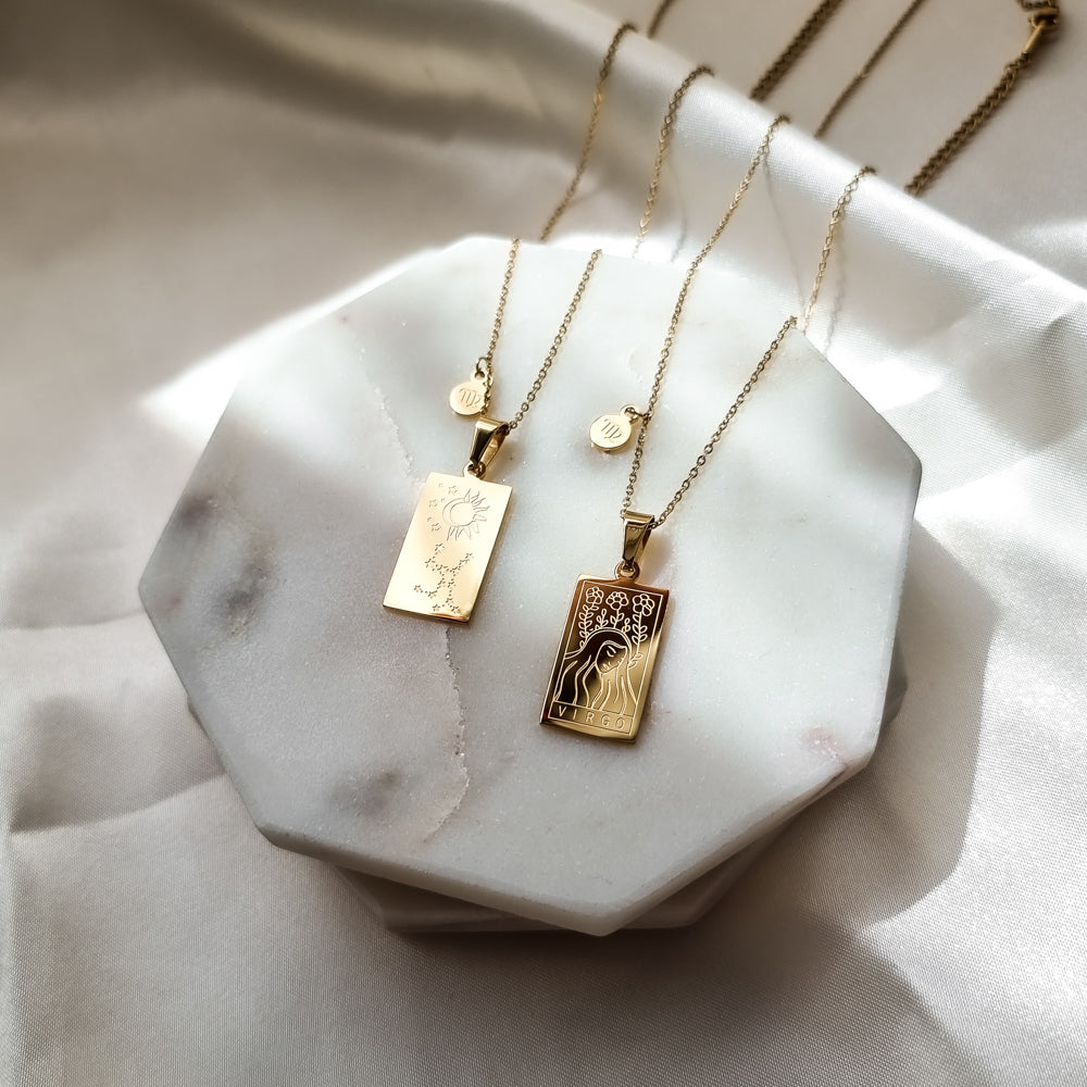 Virgo- zodiac tarot constellation necklace, gold necklace, jewellery, gold jewellery, gift - Dorsya