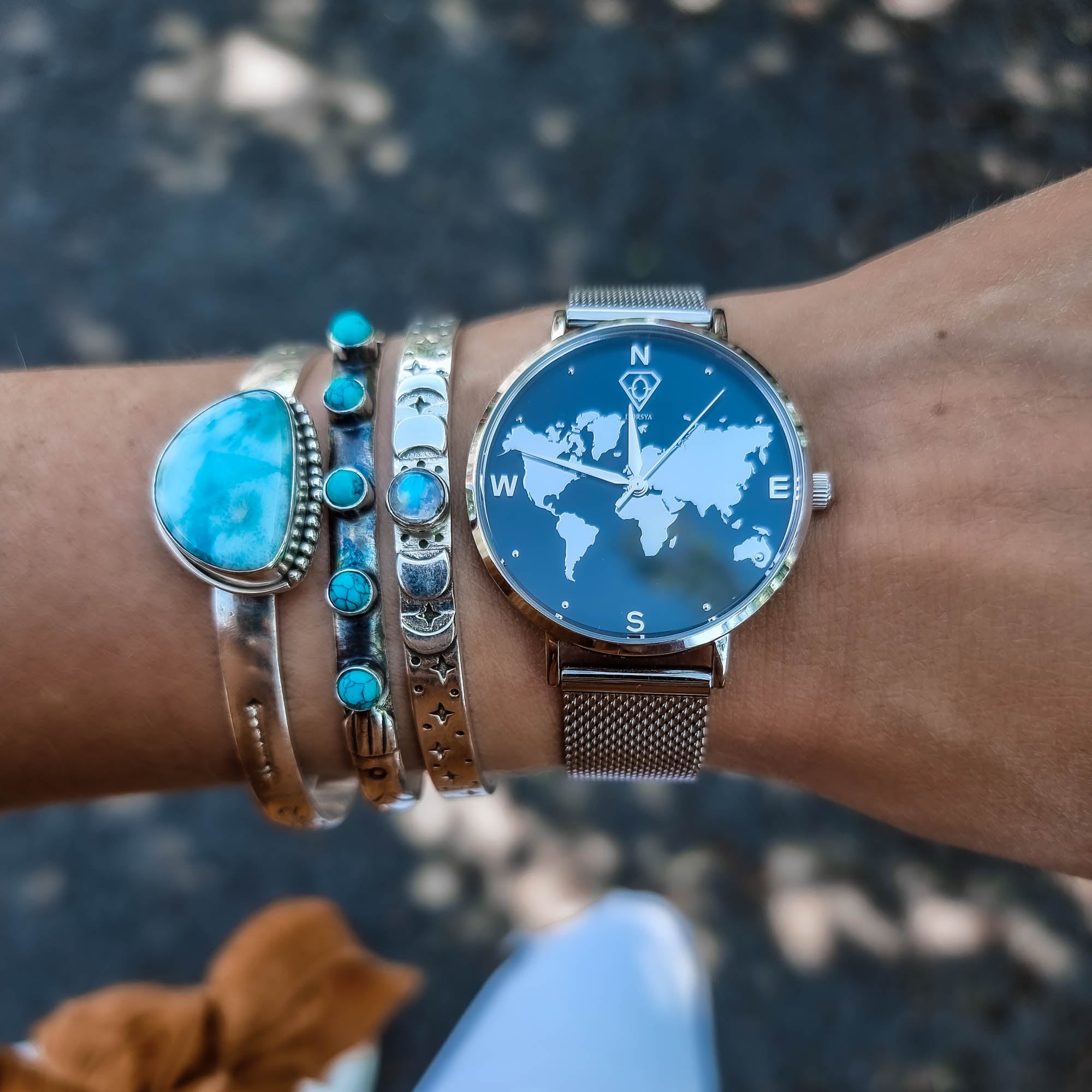 silver watch, ladies watch, woman watch, world map watch, minimalist watch, designer watch - dorsya