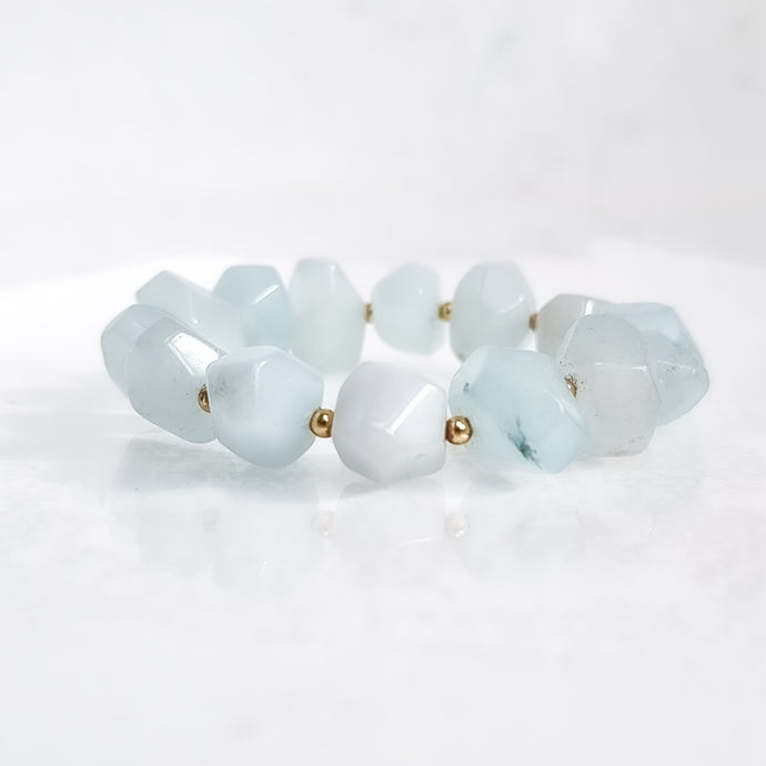 SAMPLE SALE - Aquamarine Beaded Gemstone Bracelet #1