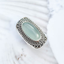 Load image into Gallery viewer, chalcedony ring, silver boho ring, silver statement ring, silver gemstone ring, handcrafted ring-dorsya