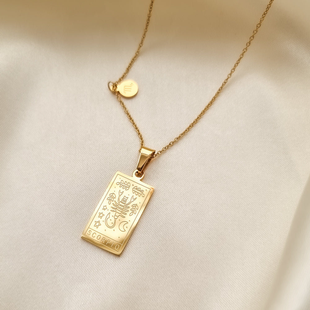 Scorpio- zodiac tarot constellation necklace, gold necklace, jewellery, gold jewellery, gift - Dorsya