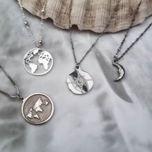 Load image into Gallery viewer, silver compass necklace, compass necklace, silver coin necklace, silver necklace - dorsya