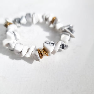 SAMPLE SALE - White Howlite Gemstone Bracelet #12