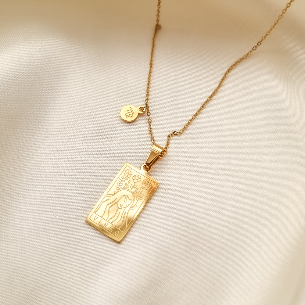 Virgo- zodiac tarot constellation necklace, gold necklace, jewellery, gold jewellery, gift - Dorsya