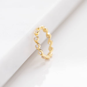 wave ring, gold ring, gold jewellery, accessories, women jewellery - dorsya
