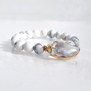 SAMPLE SALE - White Howlite Gemstone Bracelet #9