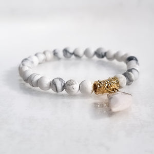 SAMPLE SALE - White Howlite Gemstone Bracelet #6